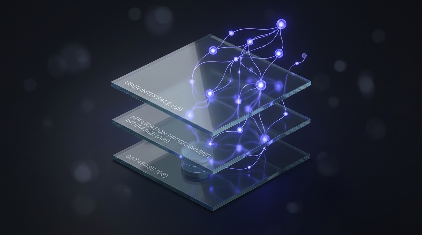 Capas de arquitectura: interfaz, API y base de datos